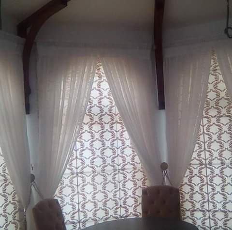 white curtains